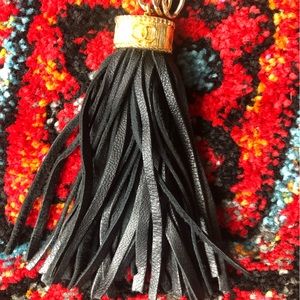 CHANEL CC 4.5” BLACK TASSEL/FRINGE (HANDBAG OR BELT OR ACCESSORY)